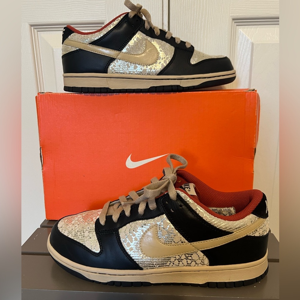 Nike Dunk Low Black Linen Terra Cotta